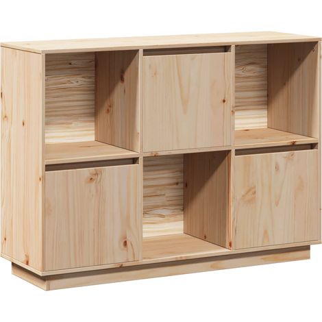Credenza buffet cassettiera mobile contenitore organizer cucina soggiorno soggiorno 110,5 x 35 x 80 cm legno di pino massiccio marrone 020029507
