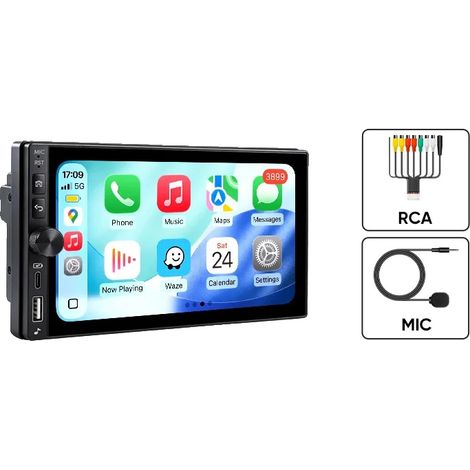 Autoradio, touchscreen, integrazione con smartphone, K60 con cavo + RCA + microfono (1/2)