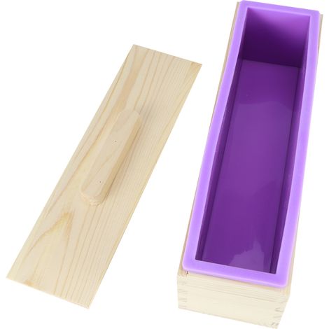 Coffret de découpe-savon réglable en bambou et bois violet 900 - Moule et coupe-savon multifonctionnels pour la fabrication artisanale de savons, avec moule à savon en silicone fait main et ensemble d (1/5)