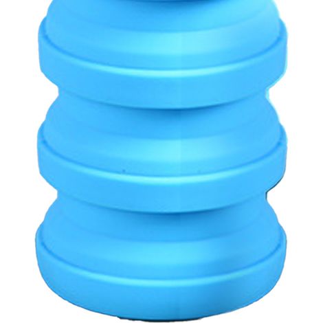 Kinder-Trinkflasche, max. 510 ml, aus lebensmittelechtem Silikon, mit Metallkarabiner, faltbar, ideal für Schule und Reisen, himmelblau. (1/5)