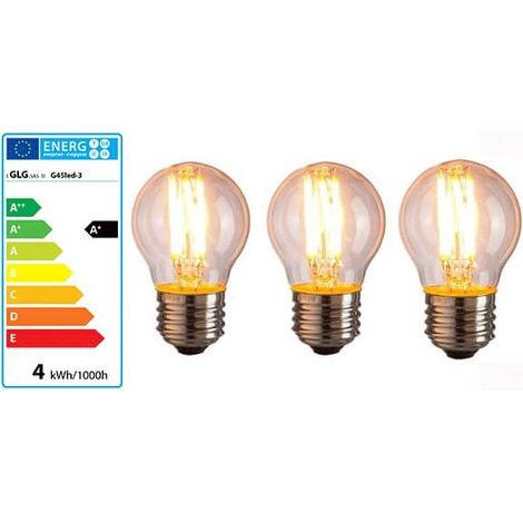 Lot de 3 ampoules vintage 4W à LED G45 E27 style Edison bulb (1/4)