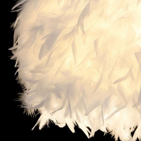 Suspension en Plumes Blanc E27 40W - Diamètre 45CM - - Classique - Intemporel (1/4)