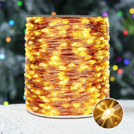 200M Plug-In Fairy Lights with Remote Control, 2000 LED Warm White Copper Wire, LED String Lights for Bedroom, Living Room, Patio, Porch, Garden, Christmas Tree (1/5)