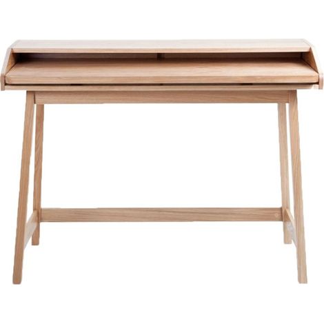 Bureau Design avec Plateau Coulissant "St James" 116cm Chêne (1/5)