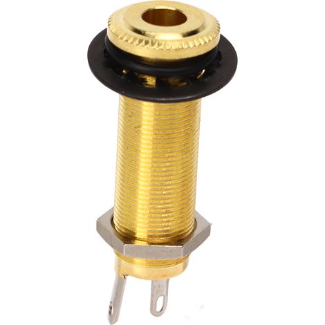 Bouton de sortie fileté en laiton pour guitare électrique et basse, remplacement de jack droit doré. (1/5)