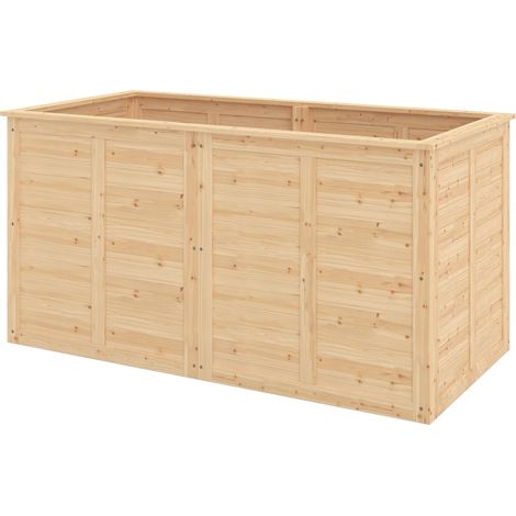 Potager surélevé en bois 152 x 77 x 77 cm, potager surélevé profond à fond ouvert, barres de renfort (1/5)