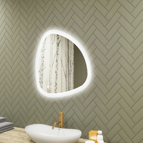 Artforma Miroir de salle de bain avec éclairage, 74x74, Interrupteur tactile, Anti-buée, LED Dual, Miroir Irrégulier (1/5)