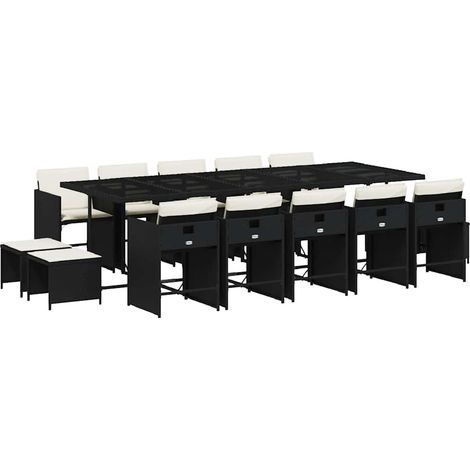 Maison Exclusive - Set comedor de jardín con cojines 15 pzas ratá (1/5)