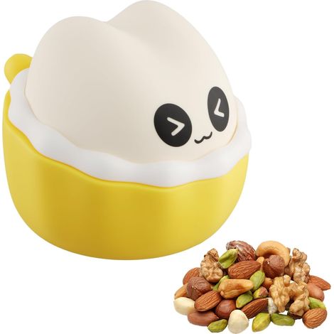 Snackdosen für Kleinkinder, Silikon-Snackdosen für Babys, auslaufsicherer Aufbewahrungsbehälter für Kleinkinder, Sammelbecher mit Deckel, mikrowellen- und kühlschrankgeeignet (gelb)
