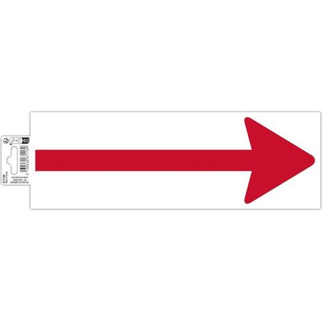 Panneau adhésif - Marquage au sol - Flèche - Blanc/Rouge - PVC - Signalétique (1/3)