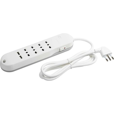 bticino Slim base múltiple 1,5 m 4 salidas AC Interior Blanco