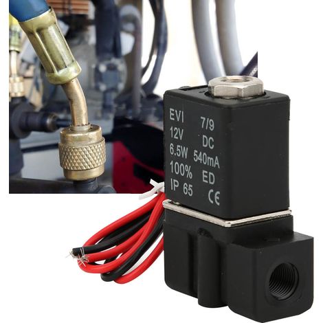 Électrovanne à réponse rapide en plastique 12 V CC 2 positions 2 voies air eau huile G1/8 (1/5)