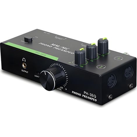 Préampli Phono MM MC avec Entrée XLR 5 Broches, Égalisation Réglable pour Platines Vinyle (1/5)