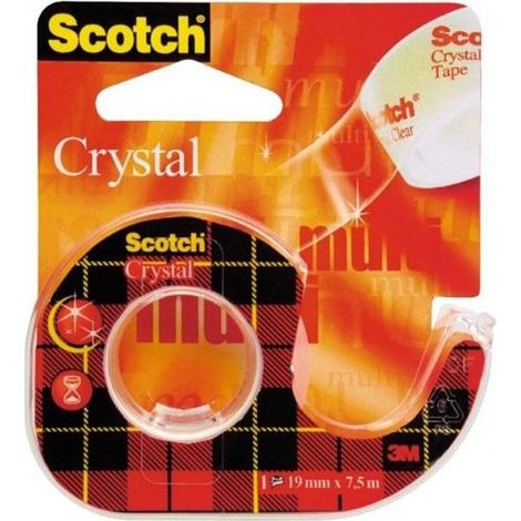 Dispenser di nastro adesivo trasparente Scotch Crystal Clear da 19 mm