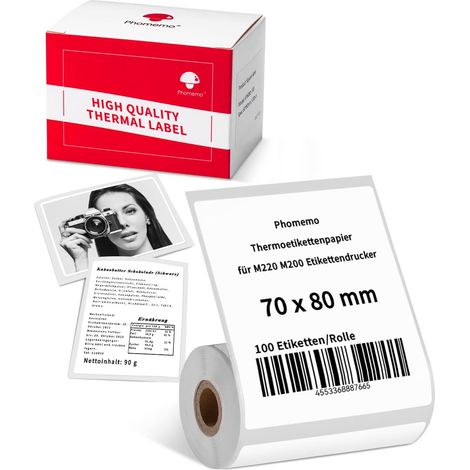 Thermal Label Paper for Label Printer M220 M250 M221 M421 Multifunctional Labels for Office Warehouse Address Label 70x80mm 100 Labels/Roll (1/5)