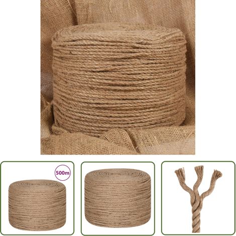 The Living Store Corde 100 % jute 8 mm 500 m - Corde De Jute - Corde Naturelle - Corde Épaisse - Corde Résistante - Corde Agricole (1/5)