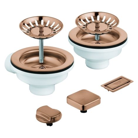 Grohe Zubehör - Ablaufgarnitur für Doppelspüle Warm Sunset gebürstet 40998DL0 (1/2)
