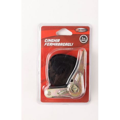 Cinghia singola 5 mt con cricchetto in doppio blister
