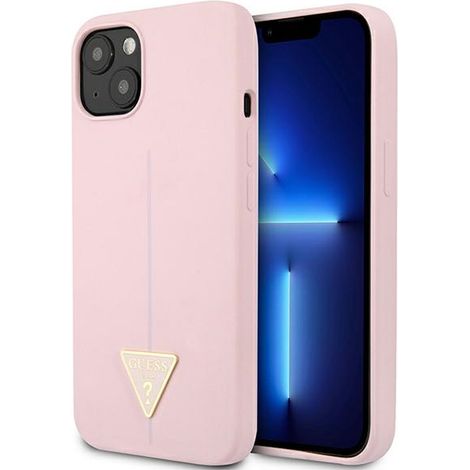 Funda rígida Guess GUHCP13SSLTGU para iPhone 13 mini de 5.4 pulgadas, color morado/morado, de silicona triangular. (1/5)