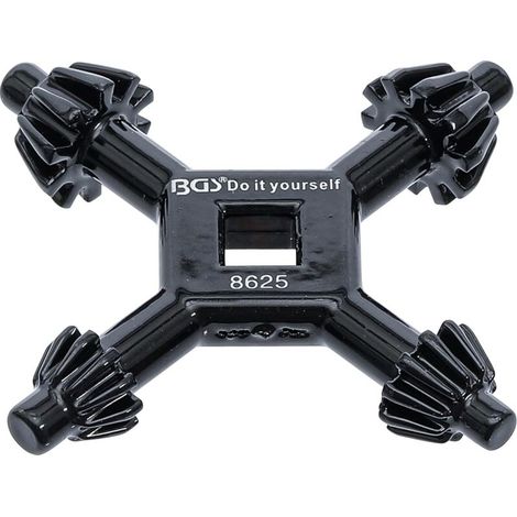 1 - Clé En Croix - Mandrin Universel - Pour Perceuses Électriques - Acier Trempé - Compatible Aeg Bosch Makita - Noir - 4x5,5x6x7 Mm (1/4)