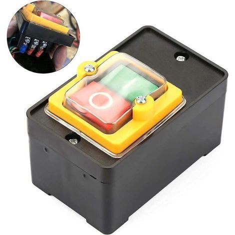 Interruttore a pulsante AC 220V/380V, interruttore a pulsante di controllo potenza impermeabile con pulsante di controllo a guscio, interruttore per macchinari di tipo inferiore (1/3)