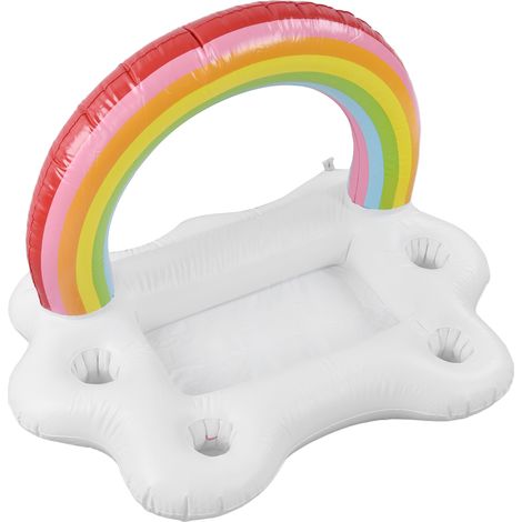 Aufblasbarer Getränkehalter in Regenbogenwolkenform, schwimmendes Tablett für Getränke, Salate und Obst, Poolbar und Sommerparty, schwimmender Poolkühler, Becher- und Flaschenhalter für den Strand, lu (1/5)