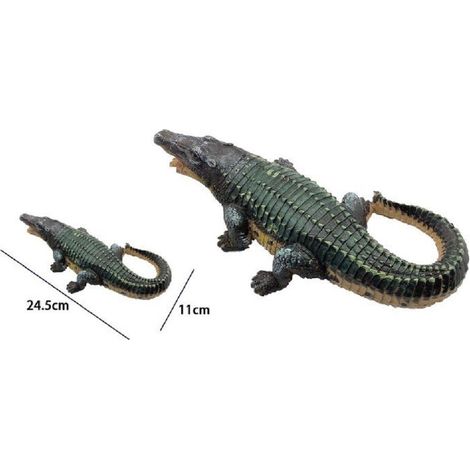 Trade Shop - Coccodrillo Per Acquario Alligatore Miniatura Ornamento Decorazione Fiume 71538 -