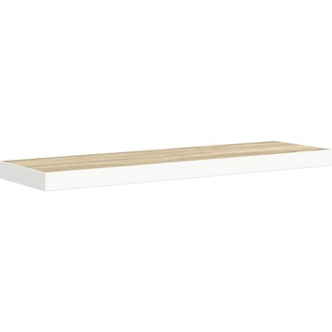 Maison Exclusive - Schweberegal Eichen-Optik und Weiß 80x23,5x3,8