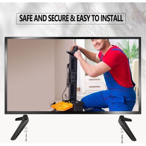Pieds De Support Tv - Universel Pour Ecrans Plats 32 À 50 Pouces - Compatible Vesa 100x100 À 400x400 Mm - Noir - Lot De 2 (1/3)