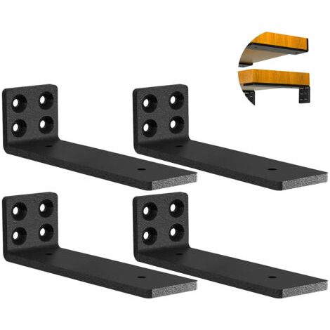 Robuste Regalhalterungen, Metall-Wandhalterung, L-förmige Regalstütze, Winkelhalterungen für Schwerlastregale, Regalhalterungen (4 x 25 cm), 4 pièces (1/5)