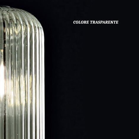 Sospensione vetro colorato gea luce raika br3 e27 led lampada soffitto decentramento moderna, colore trasparente