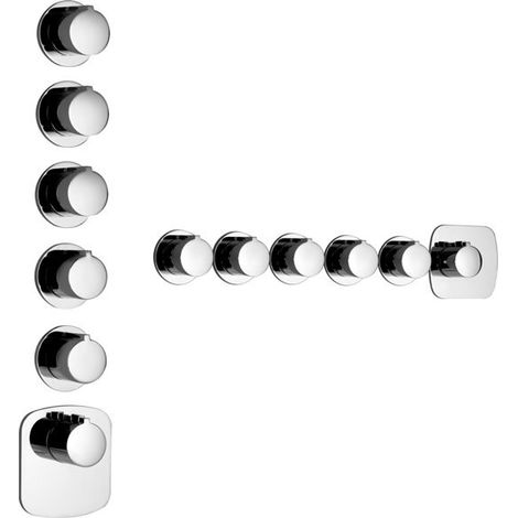 Gessi Anello, ensemble prêt à monter avec 5 voies séparées,