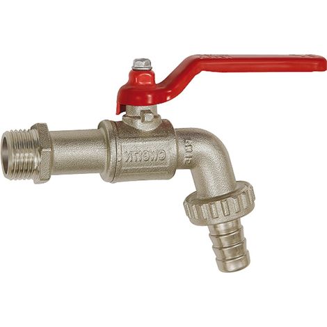 Riegler Kugelauslaufhahn, Messing vernickelt, G 1/2 AG, DN 15 (1/3)