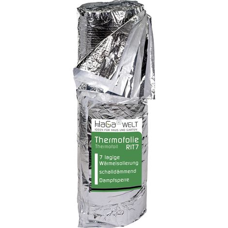 HaGa® Thermofolie Wärmedämmung Dampfsperre Dachisolierfolie 1,2m x 12,5m 7 Schichten (1/4)