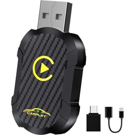 Adaptateur CarPlay sans fil (version 2024), clé CarPlay sans fil, convertit le CarPlay filaire en CarPlay sans fil, adaptateur sans fil Plug and Play, compatible avec les voitures après (1/5)