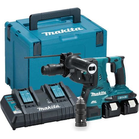 Makita - 18V Akku-Kombihammer, 2x Li-Ion LXT 5,0 Ah Akkus, Ladegerät DHR281PT2J (1/4)