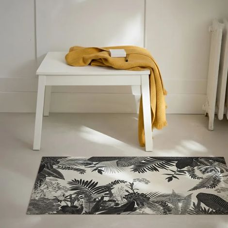 Tapis antidérapant - Végétal - vinyle - int./ext. - Noir - 50x120cm (1/5)