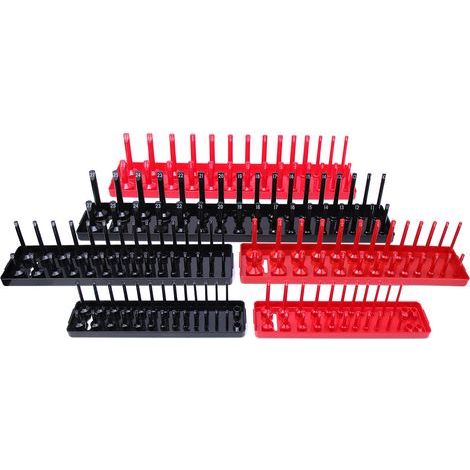 6 Metric/Inch Socket Holders Plastic Organizer - Multifunctional Workshop Storage (Compact Tray) (1/5)