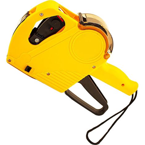 Étiqueteuse manuelle à 8 chiffres avec capot, robuste et pratique, confortable en main, machine à étiqueter jaune (1/5)