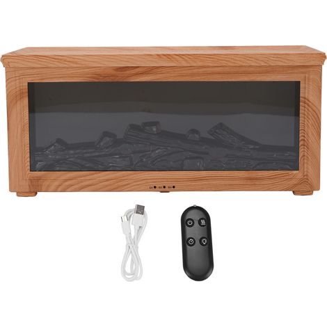 Essential oil diffuser with 180ml water tank, wood-burning fireplace effect, humidifier and bedside lamp (1/5)