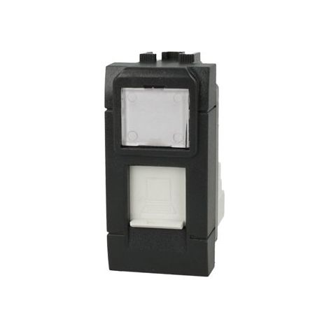 Presa Dati RJ45 CAT5E Nero Con Coperchio Compatibile Bticino Living (1/3)