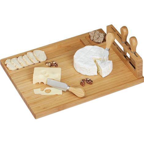 Vassoio per formaggi in bambù con posate (1/5)