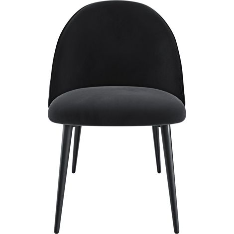 Set di 4 Sedie Imbottite Da Pranzo Ufficio In Velluto Sedia Con Gambe In Metallo Con Schienale Seduta Comoda Per Soggiorno Salotto Camera Design Goodsprings 43 x 47.5 x 80 Cm (Verde) - Colore: Nero