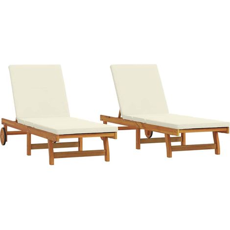Maison Exclusive - Lettino da sole 2 pcs Marrone 65 x 199 x 84 cm (1/4)
