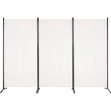 GOPLUS Paravent 3 Panneaux, Separateur de Pieces avec Conception Pliable, Ecran de Confidentialite Partition avec Utilisation Polyvalente, Tissu Polyester, pour Chambre, Bureau (Beige) (1/5)