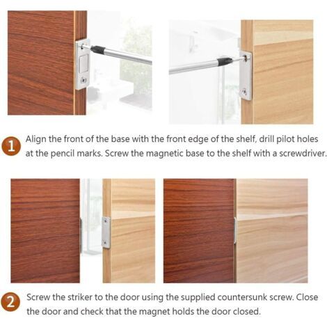 Loquet Magnetique Aimant Porte Placard 2 Pièces Très Mince Loqueteau Magnétiques à Coller Aimant Fermeture Adhesif Meuble Aimant Puissant pour Porte Coulissante Tiroirs Fenetre Aimanté Armoire (1/5)