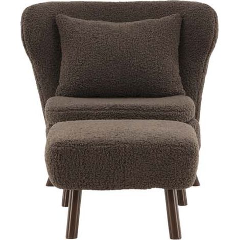 Ryxö fauteuil avec repose-pieds marron. (1/5)