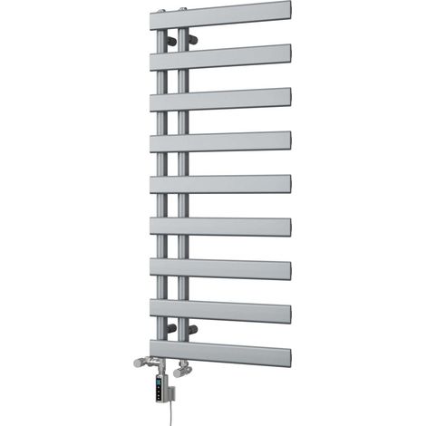 Agar - Silver Dual Fuel Towel Rail H1156mm x W500mm Thermostatic WIFI (1/3)