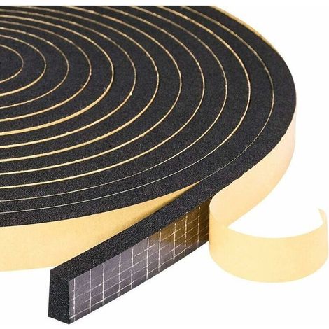 Joint d’étanchéité en mousse adhésive pour porte – 2 rouleaux (12 × 10 mm, 4 m) – résistant au froid, étanche et isolant acoustique/thermique (1/5)