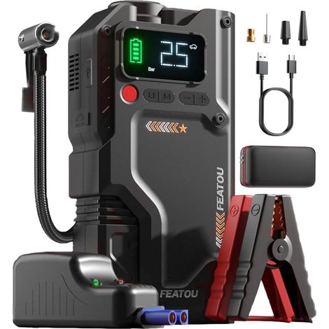 Booster Batterie Voiture 9000A avec Compresseur 150PSI Démarreur 12V et LED (1/5)